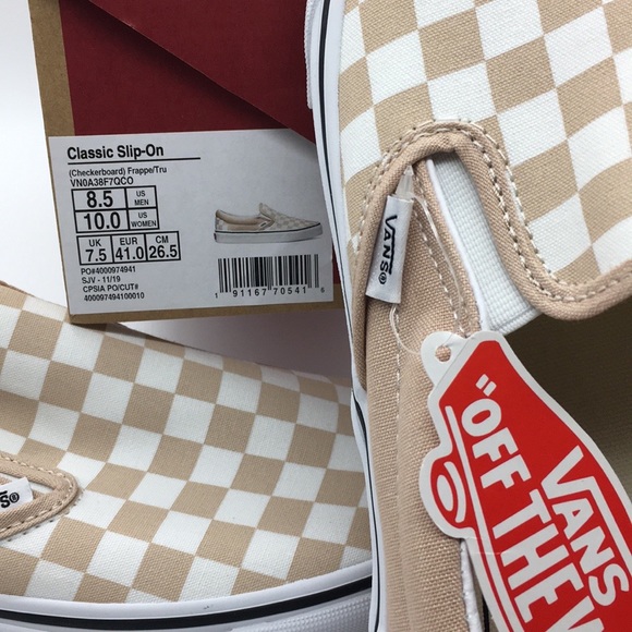 VANS CLASSIC SLIP-ON Checkerboard Frappe/True White NWT - Picture 6 of 8